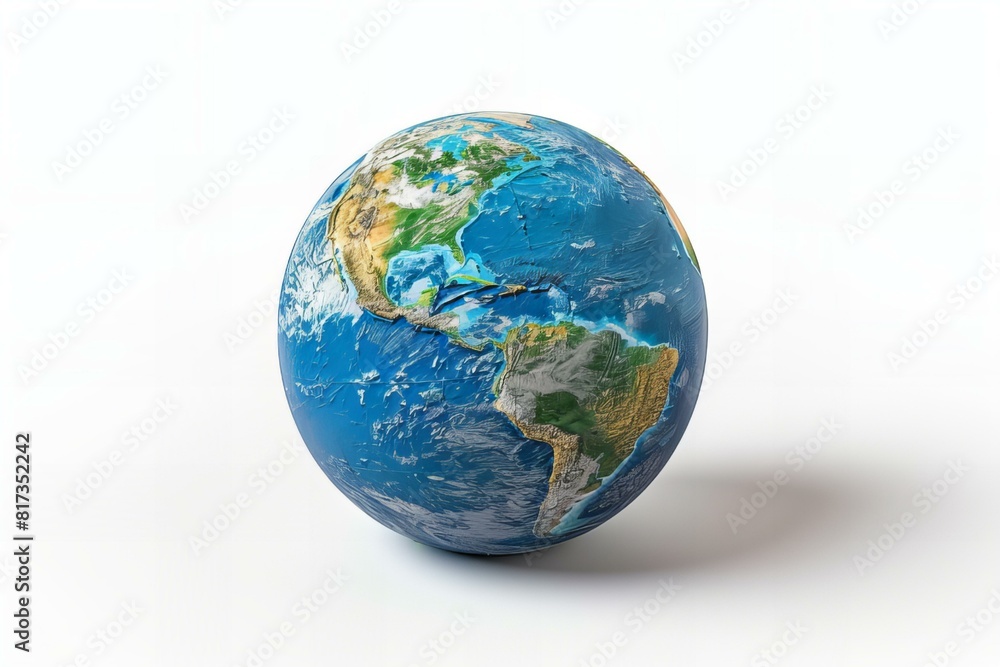 Close up of a blue planet on white background Close up of a blue planet on white background