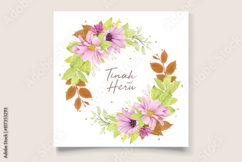wedding invitation and wedding card with floral frame © lukasdedi