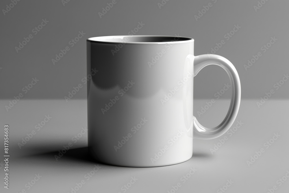 A plain white ceramic mug with no branding, suitable for showcasing personalized mug designs or prints. Generative Ai. A plain white ceramic mug with no branding, suitable for showcasing personalized mug designs or prints. Generative Ai.