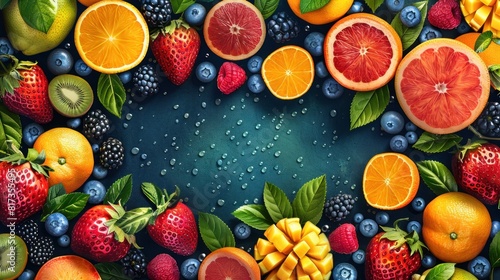 illustration of summer fruits background