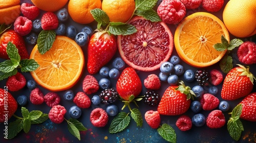 illustration of summer fruits background