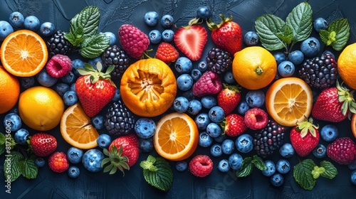 illustration of summer fruits background