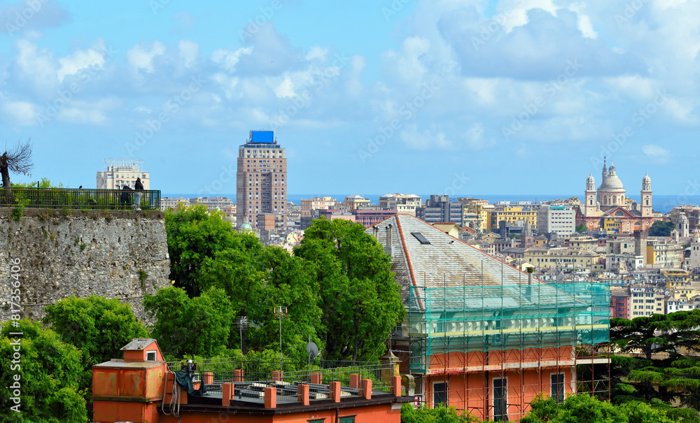 cityscape of Genoa liguria Italy