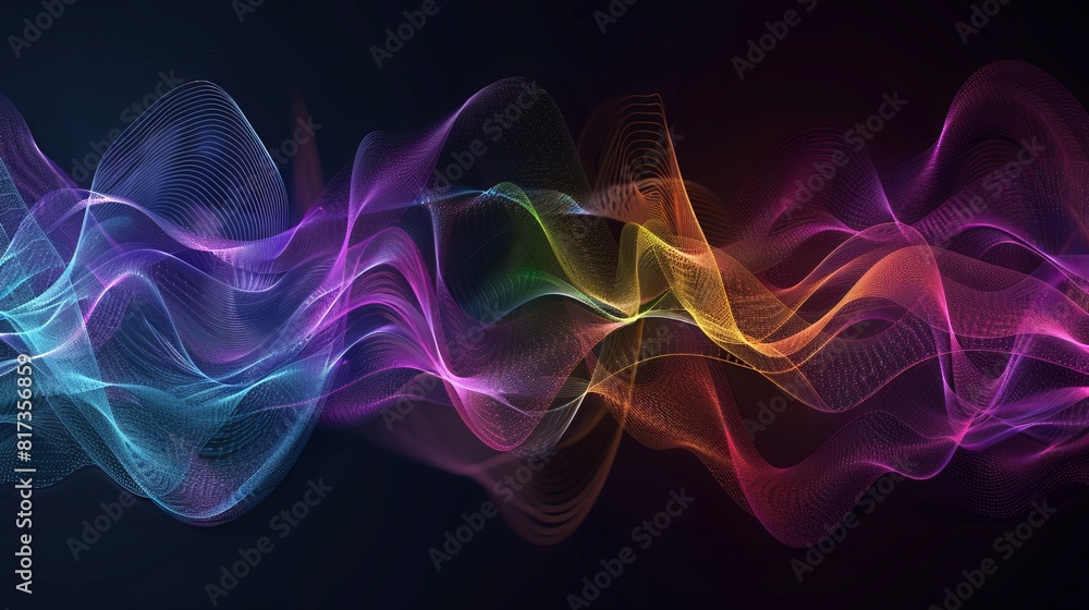 Abstract multicolored background with digital waves, dynamic sound music equalizer in colorful movement, pulse, beat and rhythm Abstract multicolored background with digital waves, dynamic sound music equalizer in colorful movement, pulse, beat and rhythm