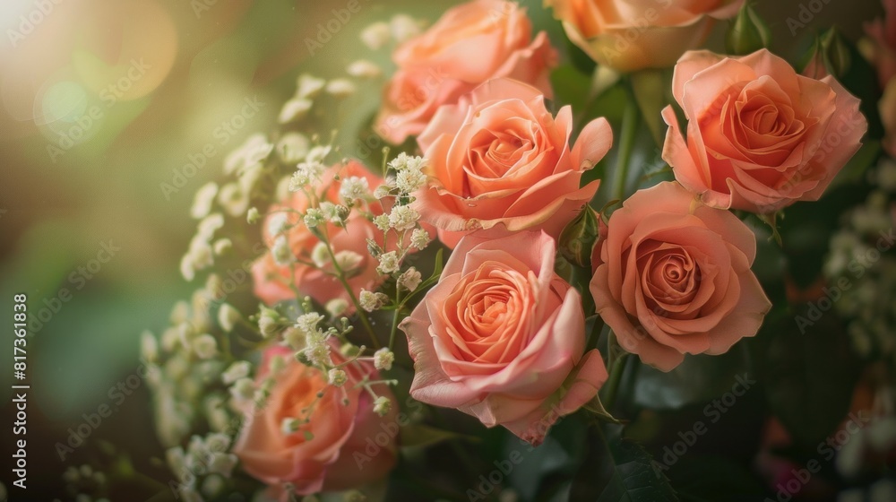 Rose bouquet captured in a lovely studio with natural light Rose bouquet captured in a lovely studio with natural light