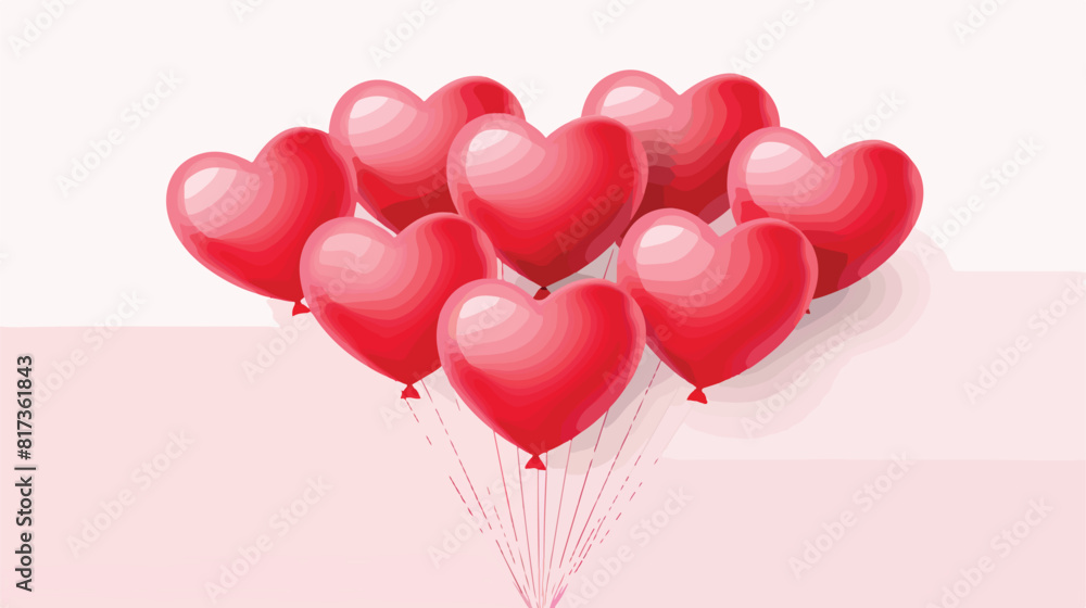 Valentine day greeting card with a bunch of glossy