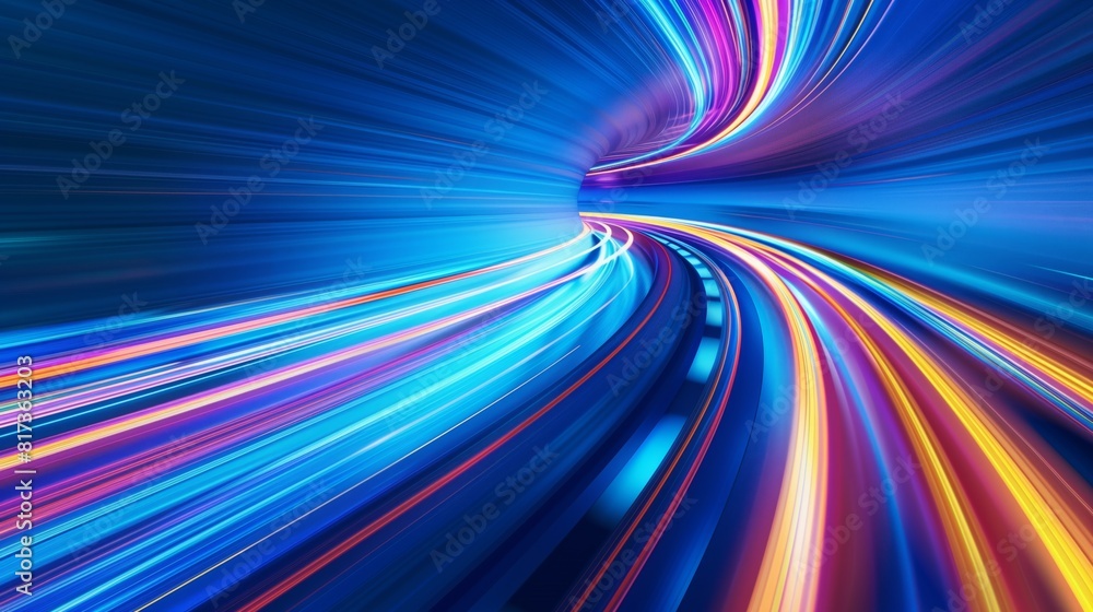 Blue and purple background with light streaks, dynamic, abstract, digital art. Speed, Fast Blue and purple background with light streaks, dynamic, abstract, digital art. Speed, Fast