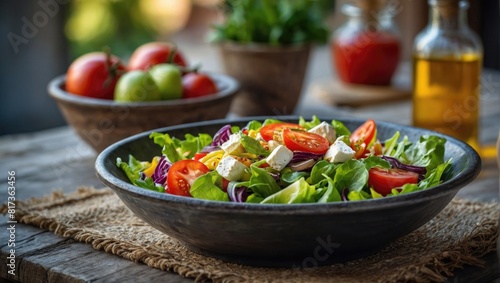 Greek salad  closeup view