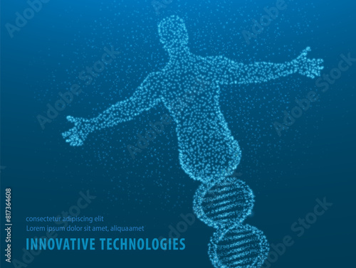 Human DNA. Medical technology, gene evolution, cellular health, nervous system