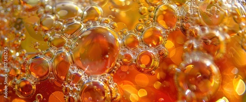 Foamy Beer Bubbles, Vibrant Textures, Dynamic Forms, International Beer Day Background