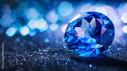 A blue diamond on a dark background.
