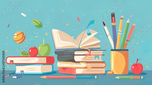 illustration Back to school and education concept