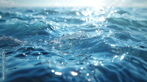 Textured background of transparent clear water