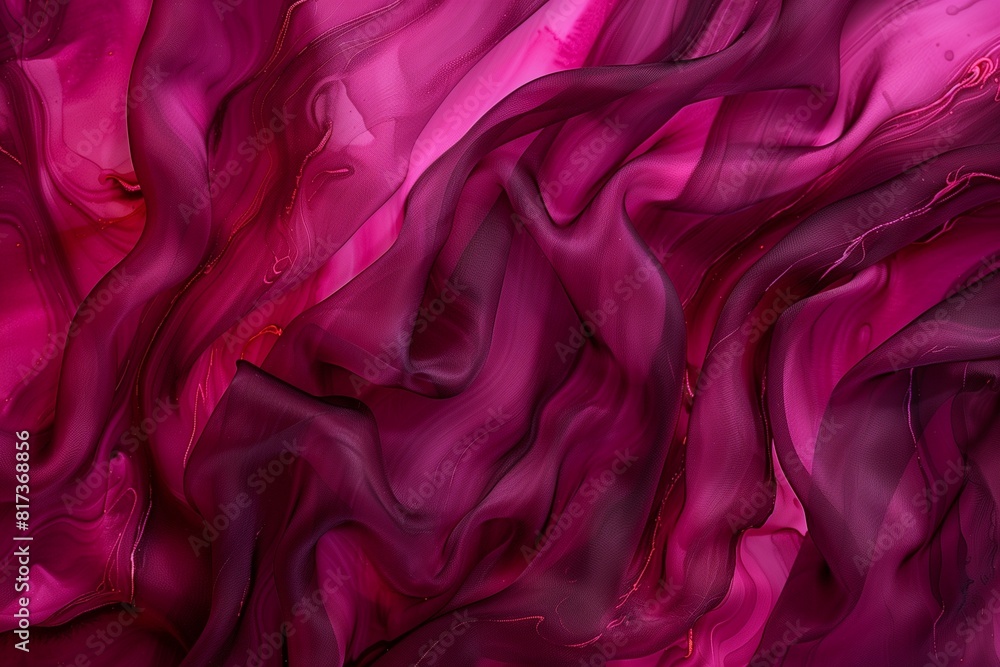 Fototapeta premium Acrylic Dyed Silk. Burgundy Background. Vivid Acrylic Paint. Bright Ink Isolated Background. Neon Painting Women. Hand Ink Drawing.