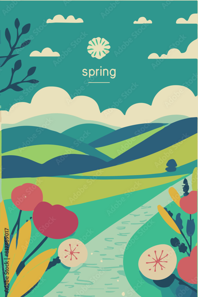 Season greeting poster in minimalist art style Season greeting poster in minimalist art style