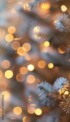 Creamy abstract background with festive bokeh lights in an outdoor celebration setting