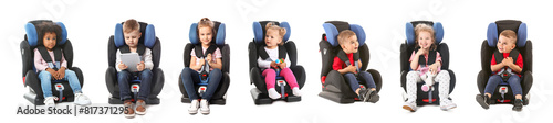 Set of little children in c...