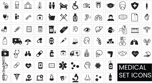 Collection of health medical set icons