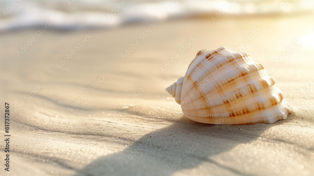 Clean and simple image of a single seashell resting on smooth sand, highlighted by natural sunlight, creating a peaceful summer scene.
Clean and simple image of a single seashell resting on smooth sand, highlighted by natural sunlight, creating a peaceful summer scene.