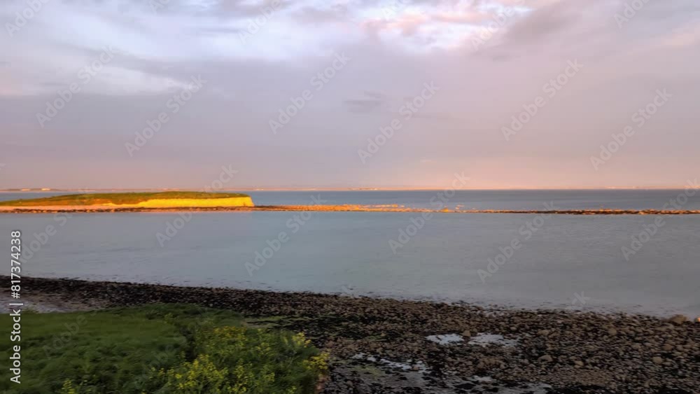 Panoramic view of wild Atlantic way at sunset, near Silverstrand beach, Galway, Ireland, landscape, seascape, nature and ocean Panoramic view of wild Atlantic way at sunset, near Silverstrand beach, Galway, Ireland, landscape, seascape, nature and ocean