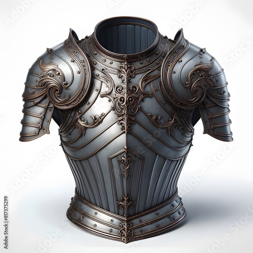 Exquisitely Detailed Medieval Chest Armor with Intricate Engravings and Classic Design