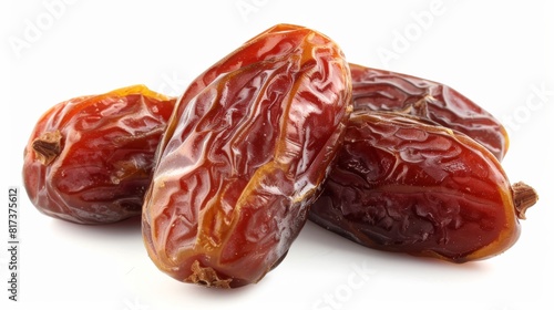 Close-up of dates on a white background for ramadan or islamic celebrations