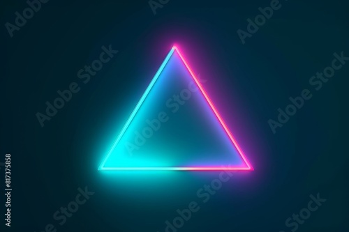 neon triangular shape on blue background
