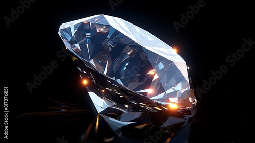 A diamond is shown on a black background.