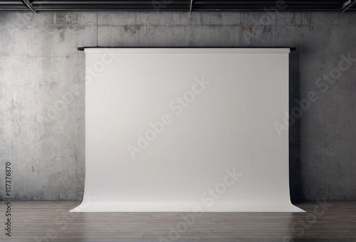Studio interior, white background photo