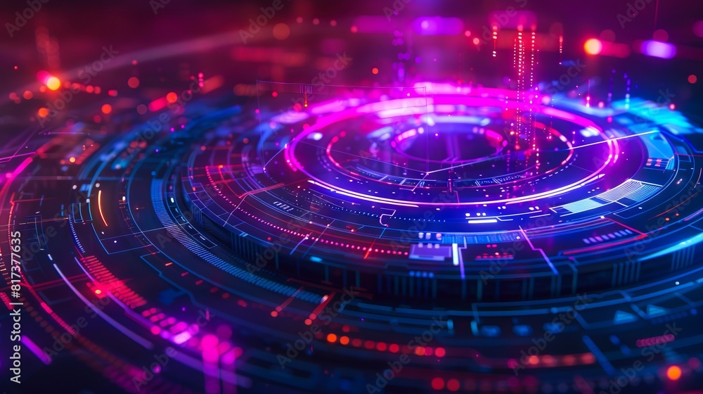 Futuristic technology with a circular design. Futuristic technology with a circular design.