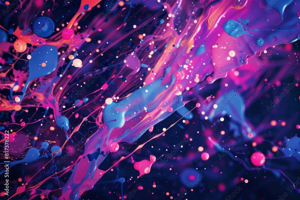 Abstract colorful lines and spots on dark background. Abstract colorful lines and spots on dark background.