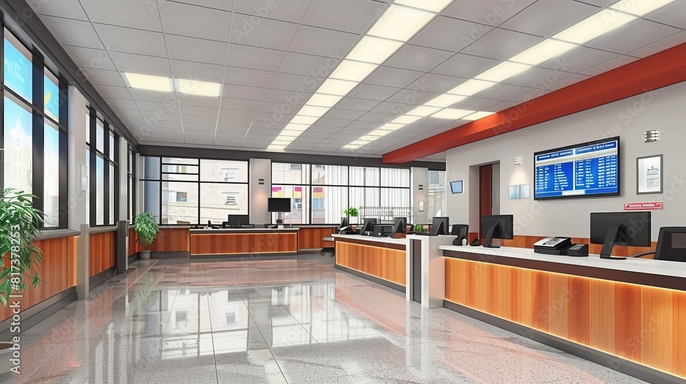 Obraz premium Bright warm colors, banking counter
