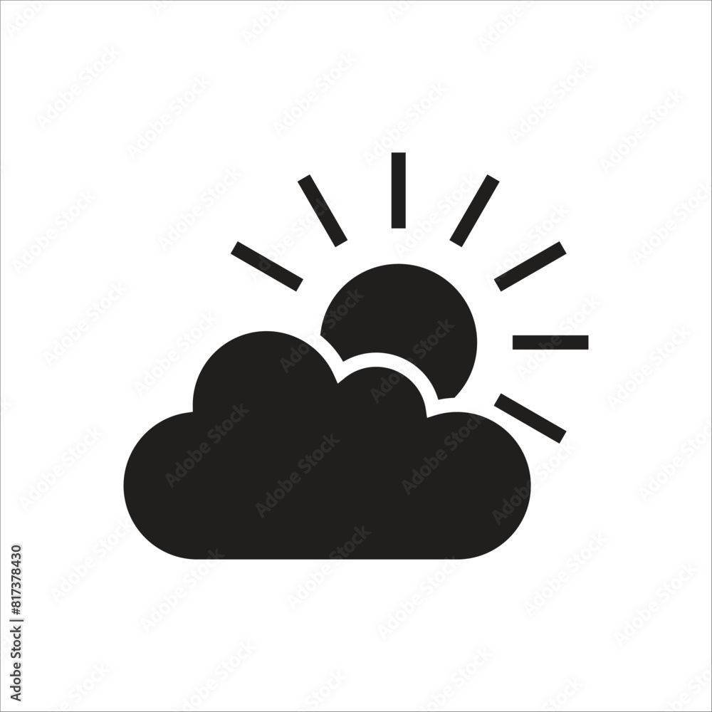 partly cloudy vector icon line template partly cloudy vector icon line template
