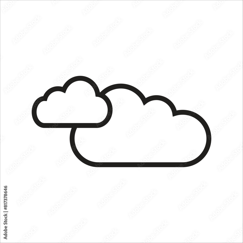 partly cloudy vector icon line template partly cloudy vector icon line template