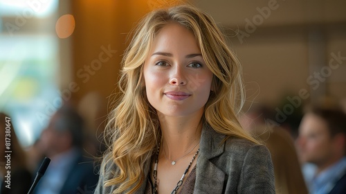 Wallpaper Mural Businesswoman giving presentation at conference Torontodigital.ca