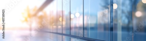 Blurred glass wall of a modern office building, concept background office and financial center