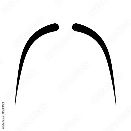 Fu Manchu moustache icon isolated on white background