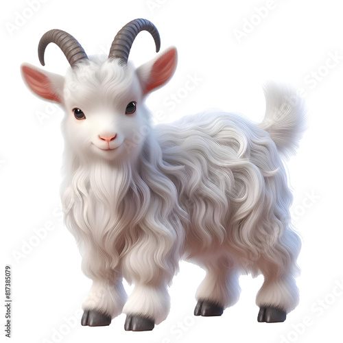 3D CUTE Capra aegagrus hircus goat Isolated on white background © abdel moumen rahal