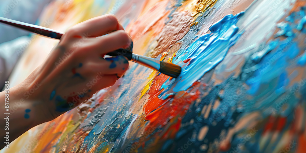 Emotional Expression: A Person Paints, Their Emotions Flowing Freely onto the Canvas, Supported by Mood Stabilizers for a Balanced and Creative Outlet