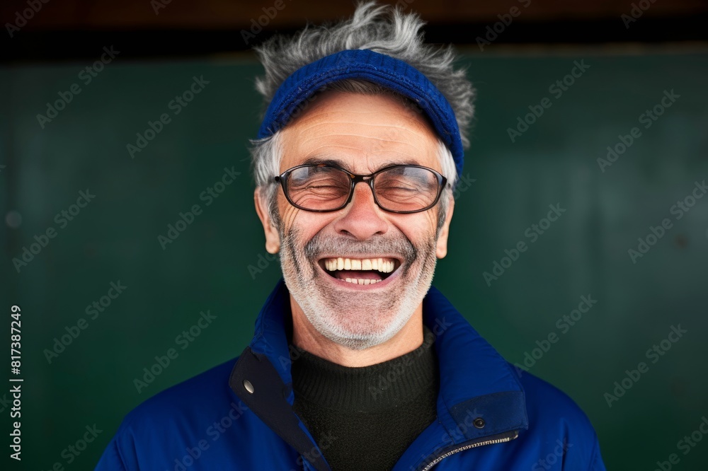 portrait of senior man laughing portrait of senior man laughing