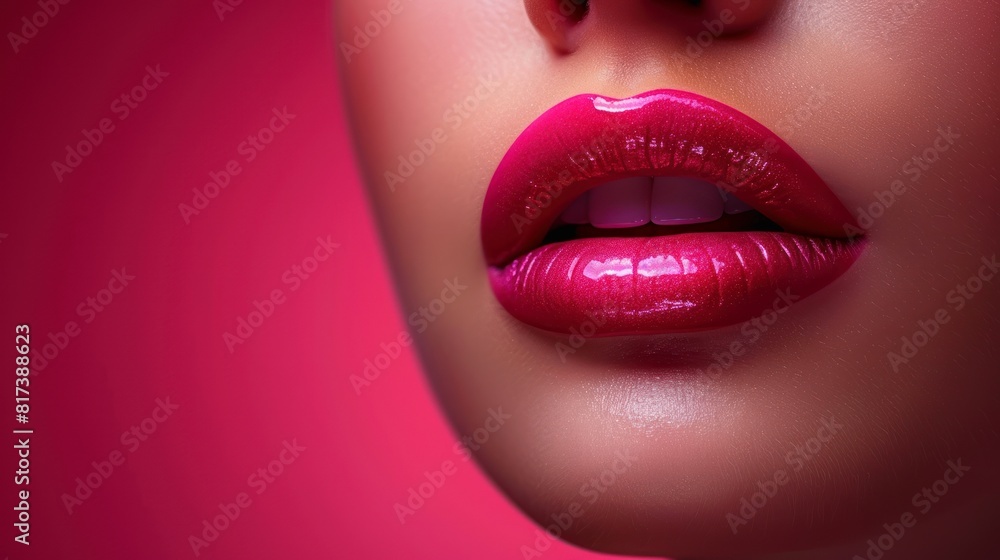 Obraz premium Close up shot photo of a woman lips