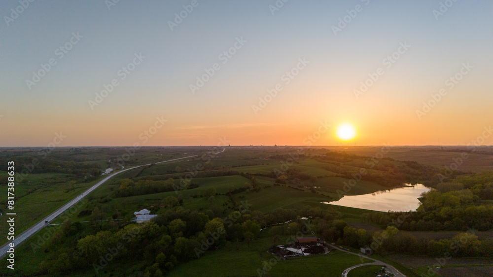 Fototapeta premium Sunset from Drone