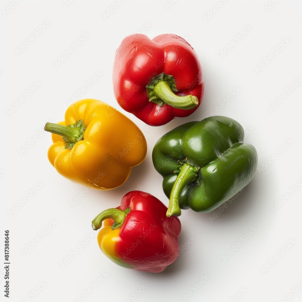 sweet pepper, red, green, yellow paprika, on white background sweet pepper, red, green, yellow paprika, on white background