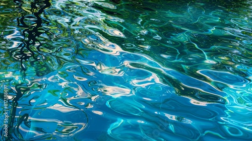 Rippled reflections in an outdoor pool photo
