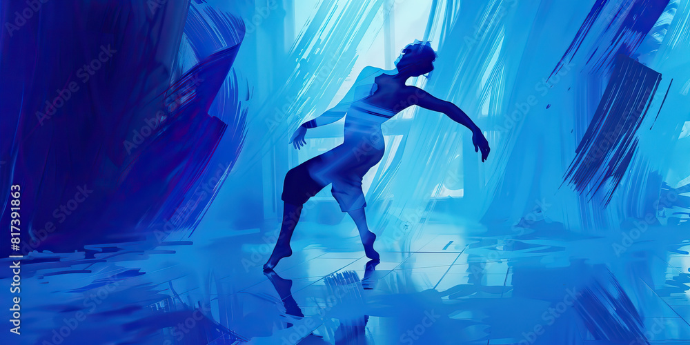 Graceful Contortions: A Figure Dances in the Center of a Room, Their ...