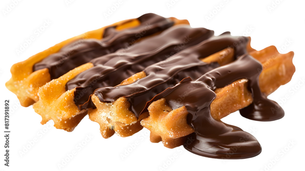 Chocolate-filled churros, transparent background Chocolate-filled churros, transparent background
