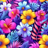 Tropical Floral Seamless Jungle Pattern. 