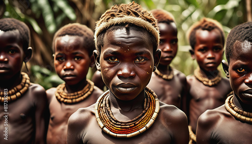 International Day of the World's Indigenous Peoples. The Pygmy tribe of Africa photo
