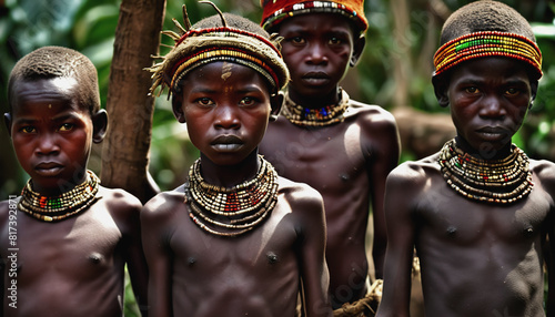 International Day of the World's Indigenous Peoples. The Pygmy tribe of Africa photo