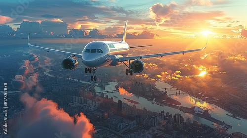 Transportation business, The Quest for Sustainable Aviation, Airlines are investing in sustainable aviation fuels, electric aircraft, and carbon offset programs to reduce their environmental photo
